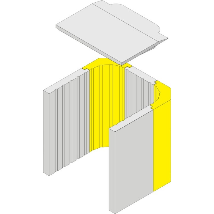 Coin en pierre murale gauche/droite Nouvelle couleur/structure argile réfractaire pour Poêle à bois Hark - Réf ETSTO0600825B