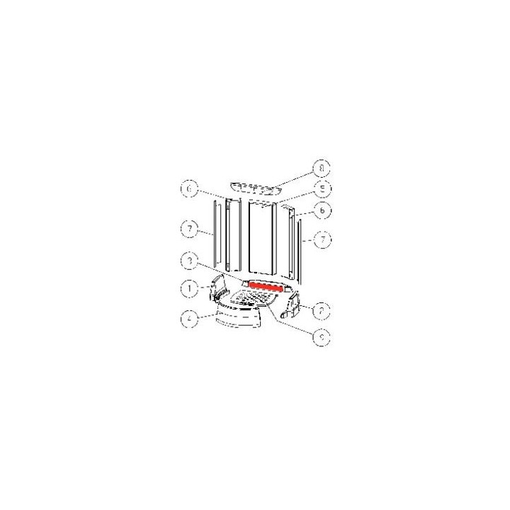 Keramott sol arrière pour Poêle à bois Austroflamm Pi-Ko - Réf 714692