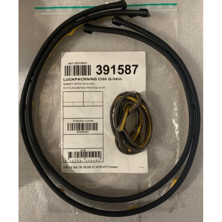 Ø8 joint de porte et vitre laterale CI50 CI60 pour Poêle à bois Contura - Réf 391587