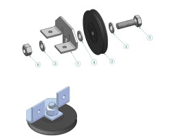 Ci30/ci40 poulie et cable compl pour Insert Contura - Réf 391893