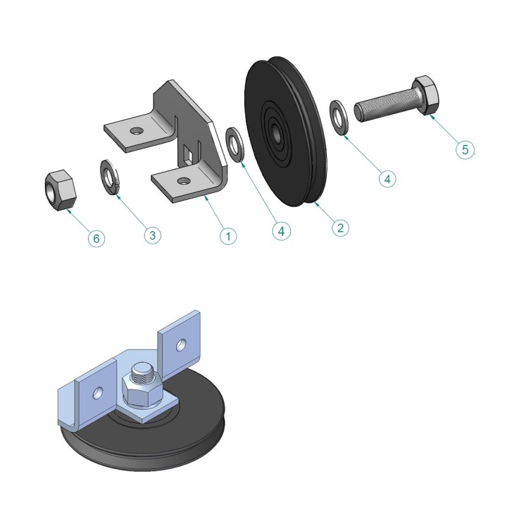 CI30/CI40 POULIE ET CABLE COMPLET pour Insert Contura - Réf 391893
