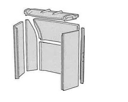 C800style vermiculite kit complet c800s sans vitres laterales pour Poêle à bois Contura - Réf 391753