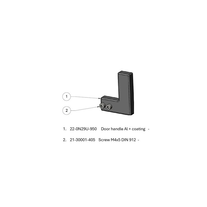 POIGNEE PORTE MAIN FROIDE pour Poêle à bois Nordpeis - Réf 22-0N29U-950