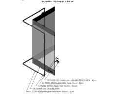 VITRE VERRE PLIEE JOINT ET PATTES DE MAINTIENS INCLUS pour Poêle à bois Nordpeis - Réf SA-QUADR-170