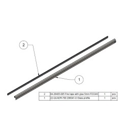 PROFILE ACIER NOIR et JOINT POUR VITRE DE PORTE pour Poêle à bois Nordpeis - Réf SA-QUADR-710