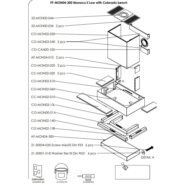 HABILLAGE BAS SHAPESTONE BANC COLORADO pour Poêle à bois Nordpeis - Réf FP-MON04-300