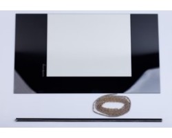 EXCLUSIVE KIT VITRE DE PORTE COTE DROIT AVEC LOGO pour Poêle à bois Nordpeis - Réf SA-QUADR-670