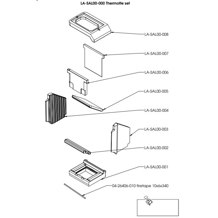 THERMOTTE SOLE FOYERE pour Poêle à bois Nordpeis - Réf LA-SAL00-001