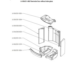 THERMOTTES COMPLETE DUO5/DUO6 SANS VITRE LATERALE pour Poêle à bois Nordpeis - Réf LI-SDUO1-002