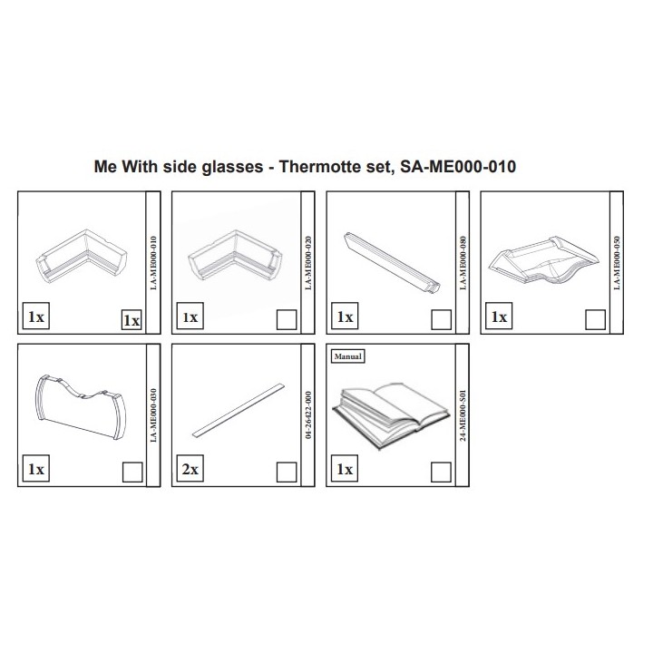 THERMOTTE KIT COMPLET POUR AVEC VITRES LATERALES pour Poêle à bois Nordpeis - Réf SA-ME000-010