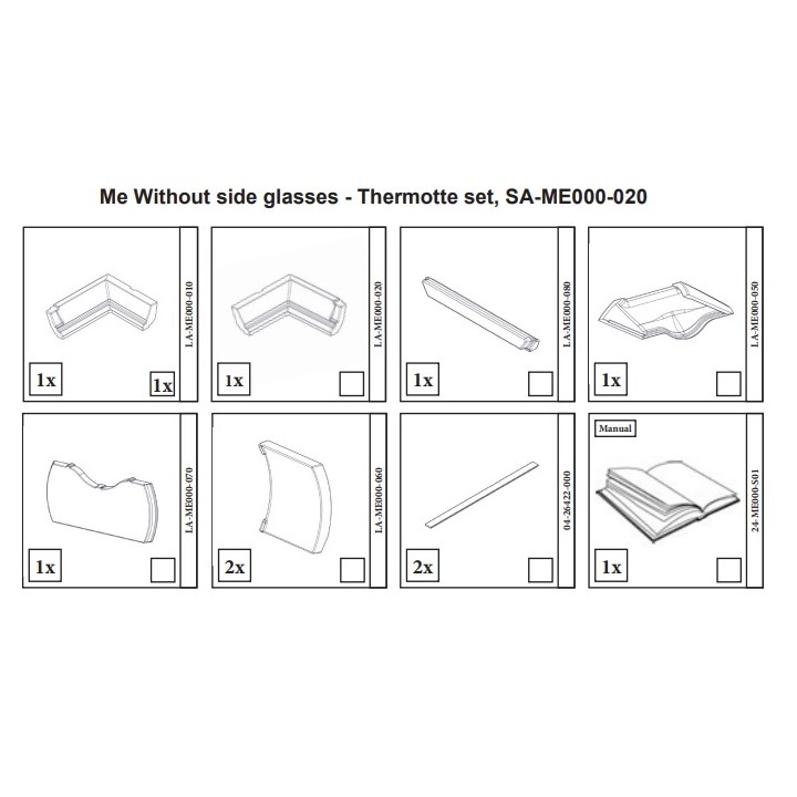 THERMOTTE KIT COMPLET POUR SANS VITRES LATERALES pour Poêle à bois Nordpeis - Réf SA-ME000-020