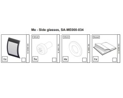 KIT VITRE LATERALE ET CADRE ACIER pour Poêle à bois Nordpeis - Réf SA-ME000-034