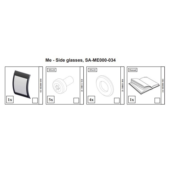 KIT VITRE LATERALE ET CADRE ACIER pour Poêle à bois Nordpeis - Réf SA-ME000-034