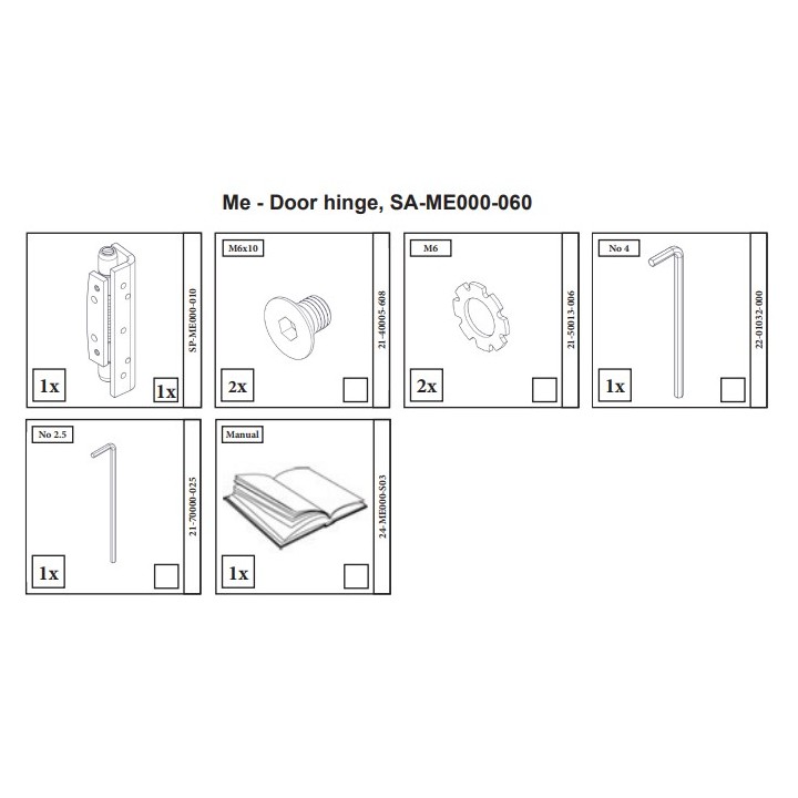 KIT CHARNIERE DE PORTE pour Poêle à bois Nordpeis - Réf SA-ME000-060