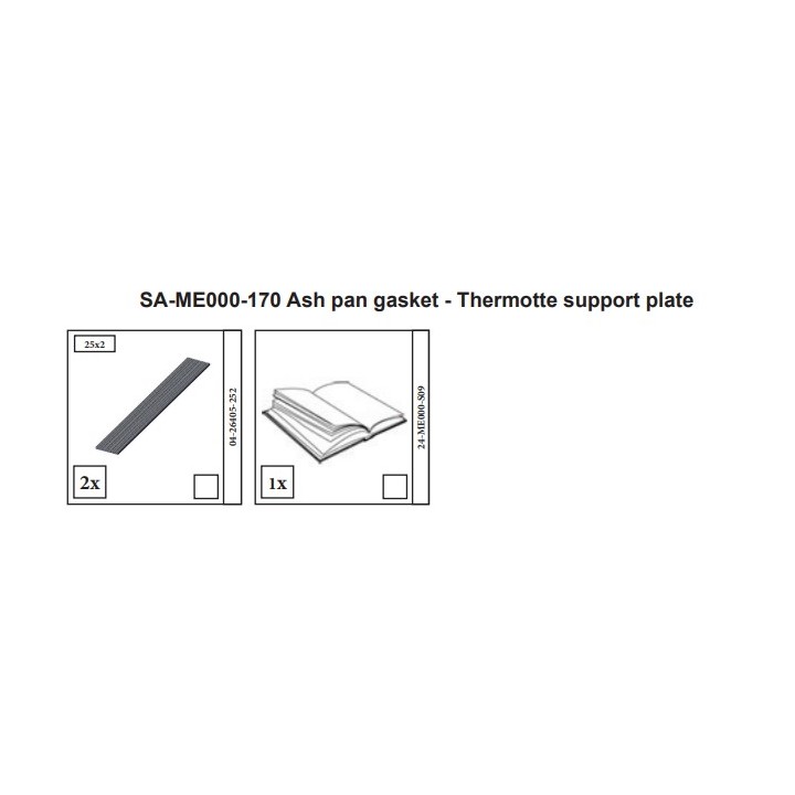 JOINT CENDRIER ADHESIF BANDE 2MM EPAISSEUR 25MM LARGE pour Poêle à bois Nordpeis - Réf SA-ME000-170