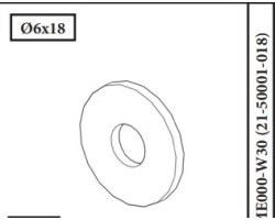 / RONDELLE M6*18 DIN 9021 pour Poêle à bois Nordpeis - Réf 21-50001-018