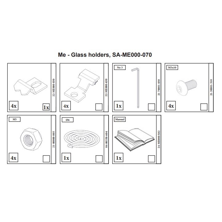 KIT DE MAINTIEN DE VITRE DE PORTE pour Poêle à bois Nordpeis - Réf SA-ME000-070