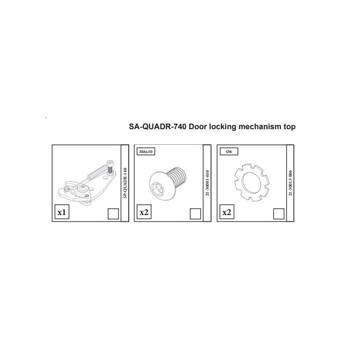 EXCLUSIVE SYSTECOMPLET FERMETURE DE PORTE SUPERIEUR S31A pour Poêle à bois Nordpeis - Réf SA-QUADR-740
