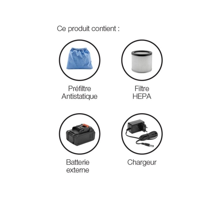 ASPIRATEUR A CENDRES SUR BATTERIE TECH'EXPRESS pour Dixneuf - Réf 042.AAC7