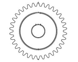 Roue dentée cylindrique M1,5 DP51 Z34 pour Poêle à granulés Mcz - Réf 41801003100
