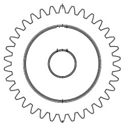 Roue dentée cylindrique M1,5 DP51 Z34 pour Poêle à granulés Mcz - Réf 41801003100