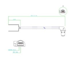 Câble 90° PWM circulateur L.1000 pour Poêle à granulés Mcz - Réf 41452200400