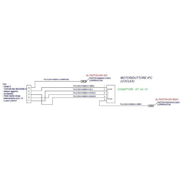 Câble motoréducteur IPC pour Poêle à granulés Mcz - Réf 41452019700