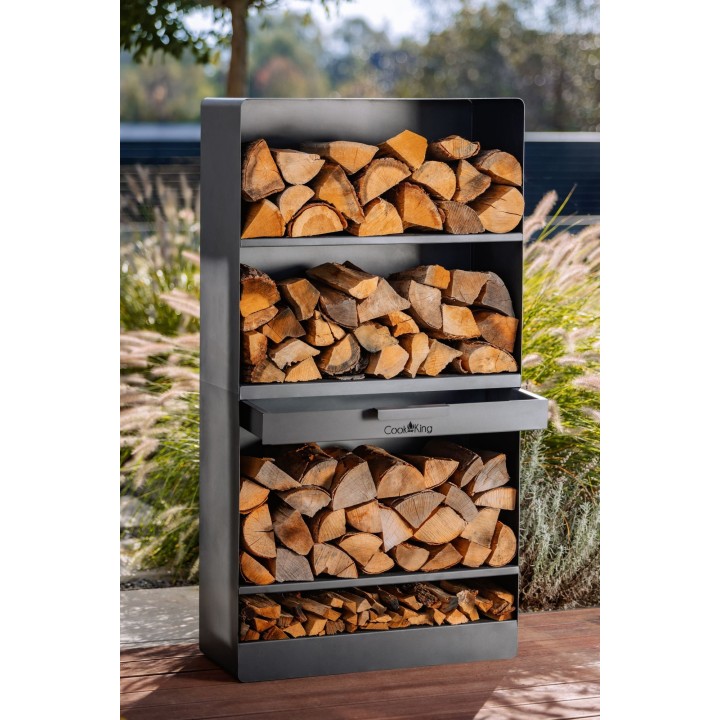 Porte-bûches «VENTO» 150x80x30cm pour Cook King - Réf 333246