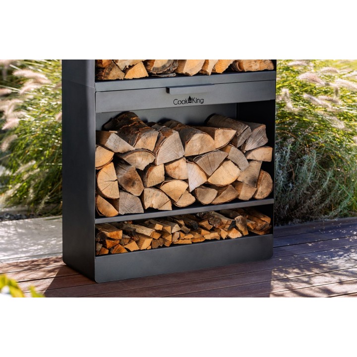 Porte-bûches «VENTO» 150x80x30cm pour Cook King - Réf 333246