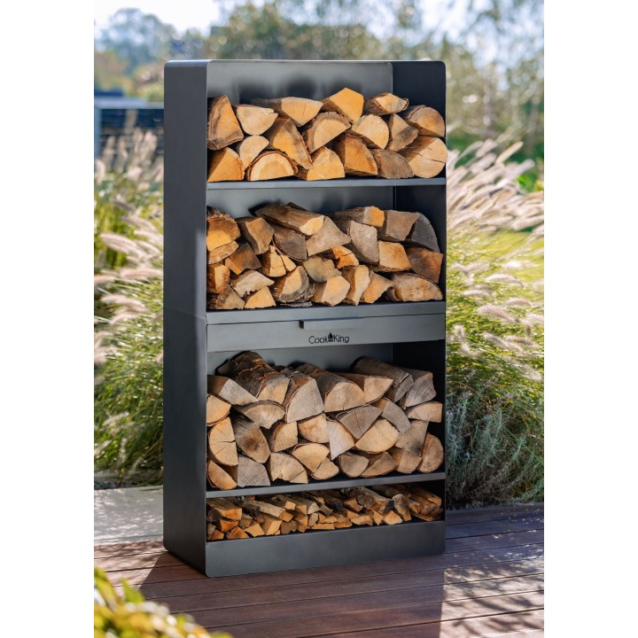 Porte-bûches «VENTO» 120x40x30cm pour Cook King - Réf 333245
