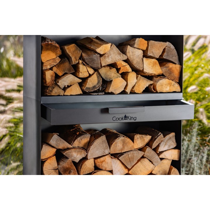 Porte-bûches «VENTO» 120x40x30cm pour Cook King - Réf 333245