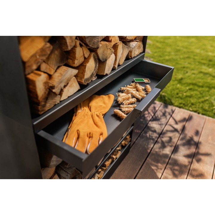 Porte-bûches «VENTO» 120x40x30cm pour Cook King - Réf 333245