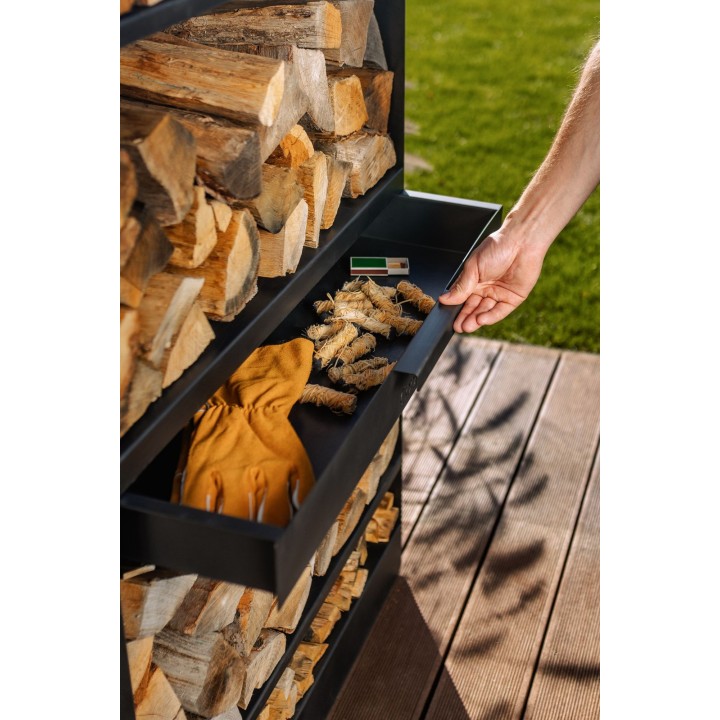 Porte-bûches «VENTO» 120x40x30cm pour Cook King - Réf 333245