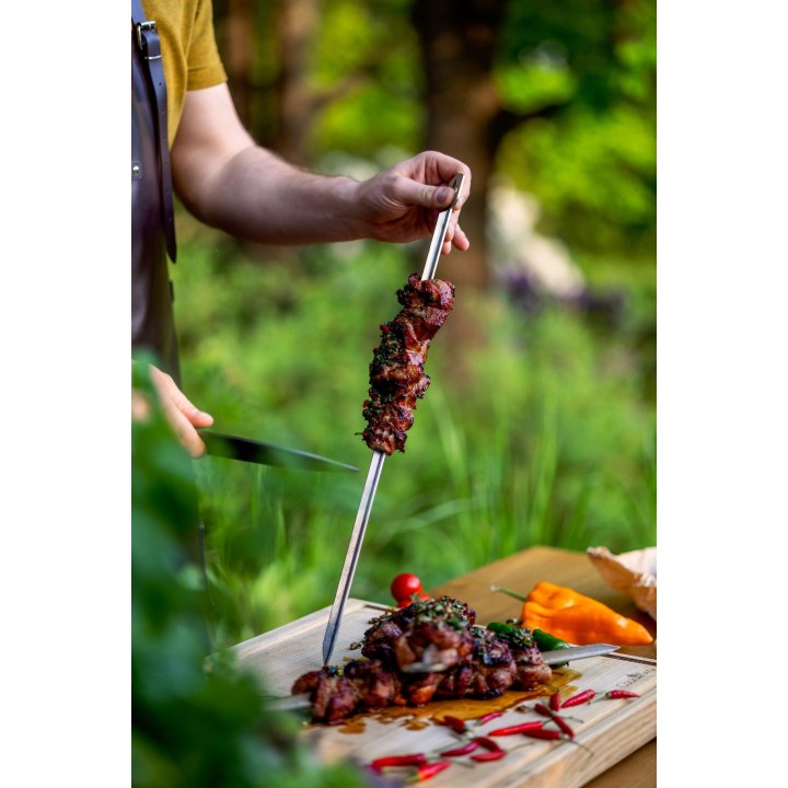 Brochette en acier inoxydable de 65 cm pour barbecue "BANDITO" et "MONTANA X" pour Cook King - Réf 121225