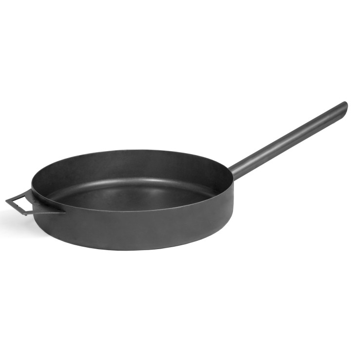 Poêle acier naturel 50cm avec longue poignée pour Cook King - Réf 121202