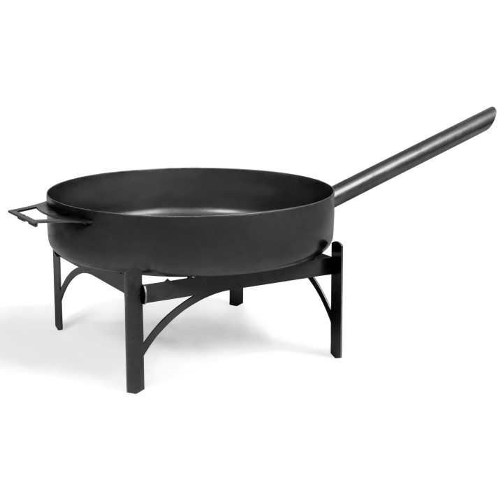 Poêle acier naturel 50cm avec longue poignée pour Cook King - Réf 121202
