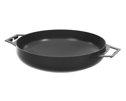 Wok en acier naturel 40cm avec deux poignées pour Cook King - Réf 121220