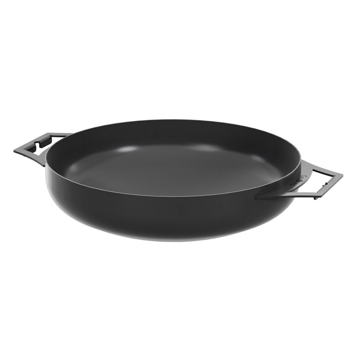 Wok en acier naturel 40cm avec deux poignées pour Cook King - Réf 121220