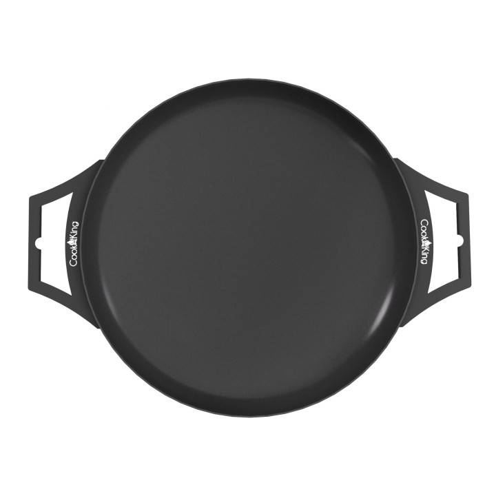 Wok en acier naturel 40cm avec deux poignées pour Cook King - Réf 121220