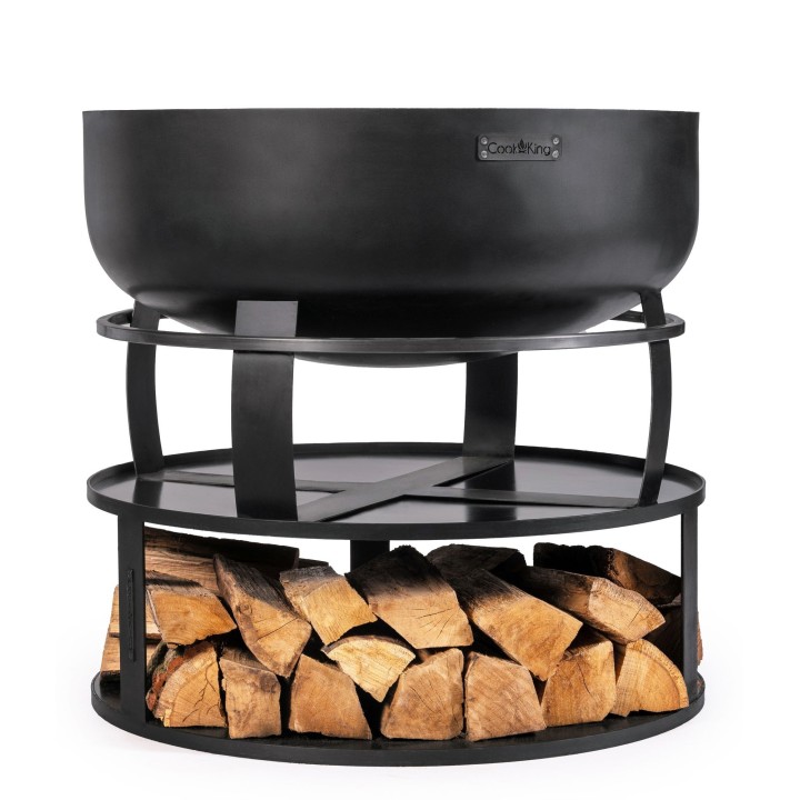Base ronde avec range-bûches pour Brasero 82 cm pour Cook King - Réf 111042