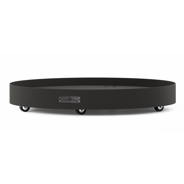 Base ronde pour Brasero avec pierres décoratives 120 cm – version mobile avec roulettes avec frein pour Cook King - Réf 111053