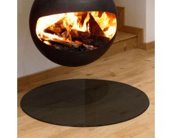 Plaque De Sol Verre Rond Laqué Noir Ø1000Mm - Ersho