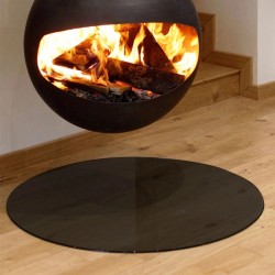 Plaque de sol verre rond laqué noir Ø1000mm 