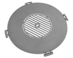 Plaque en acier inox pour Brasero 78 cm avec une grille 37 cm et 4 poignées pour Cook King - Réf 222411