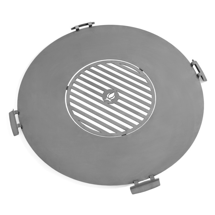 Plaque en acier inox pour Brasero 78 cm avec une grille 37 cm et 4 poignées pour Cook King - Réf 222411