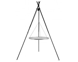Barbecue Grille de Cuisson suspendu «TIPI» sur Trépied 210 cm – en acier inox 80 cm pour Cook King - Réf 111445
