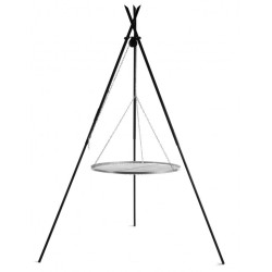 Barbecue Grille de Cuisson suspendu «TIPI» sur Trépied 210 cm – en acier inox 70 cm - Réf 111444