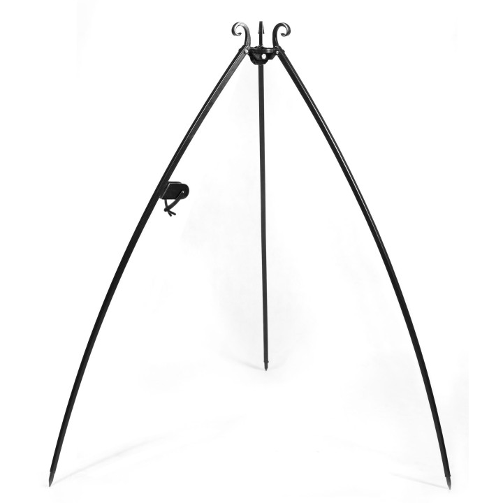 Wok trépied de 200 cm avec treuil et wok en acier naturel de 60 cm pour Cook King - Réf 111025