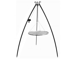 Gril trépied de 200 cm avec treuil et grille en acier naturel de 70 cm pour Cook King - Réf 22372