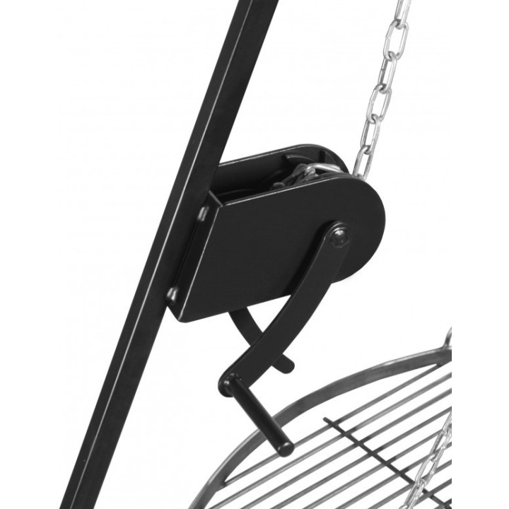 Gril trépied de 180 cm avec treuil et grille en acier inoxydable de 60 cm pour Cook King - Réf 111357